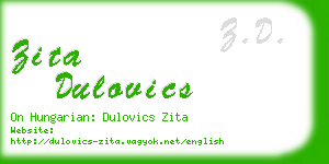 zita dulovics business card